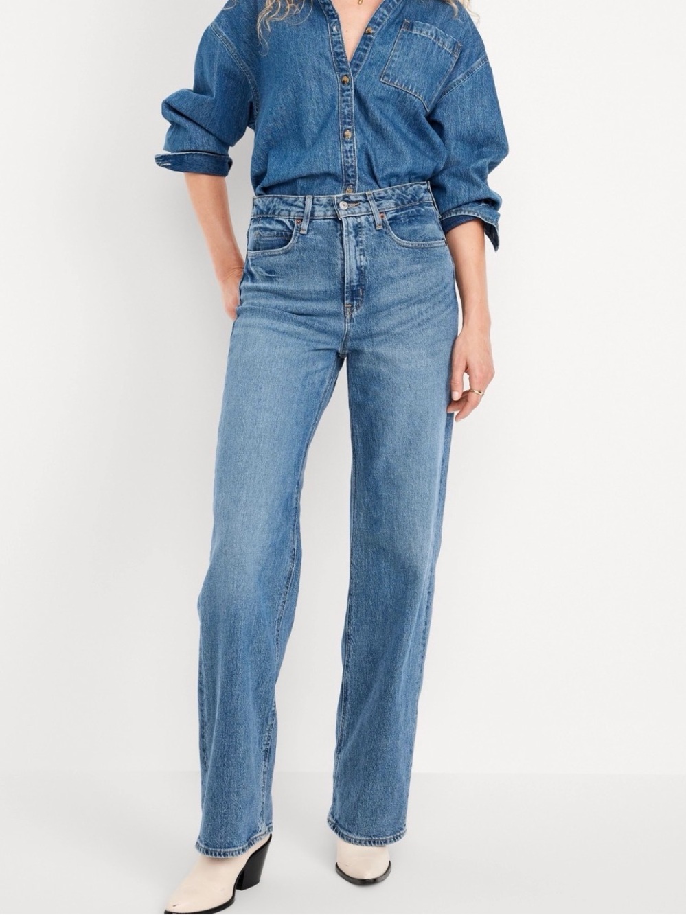 👖 Old Navy Sky-High Wide-Leg Jeans – Extra High-Waisted – Size 10